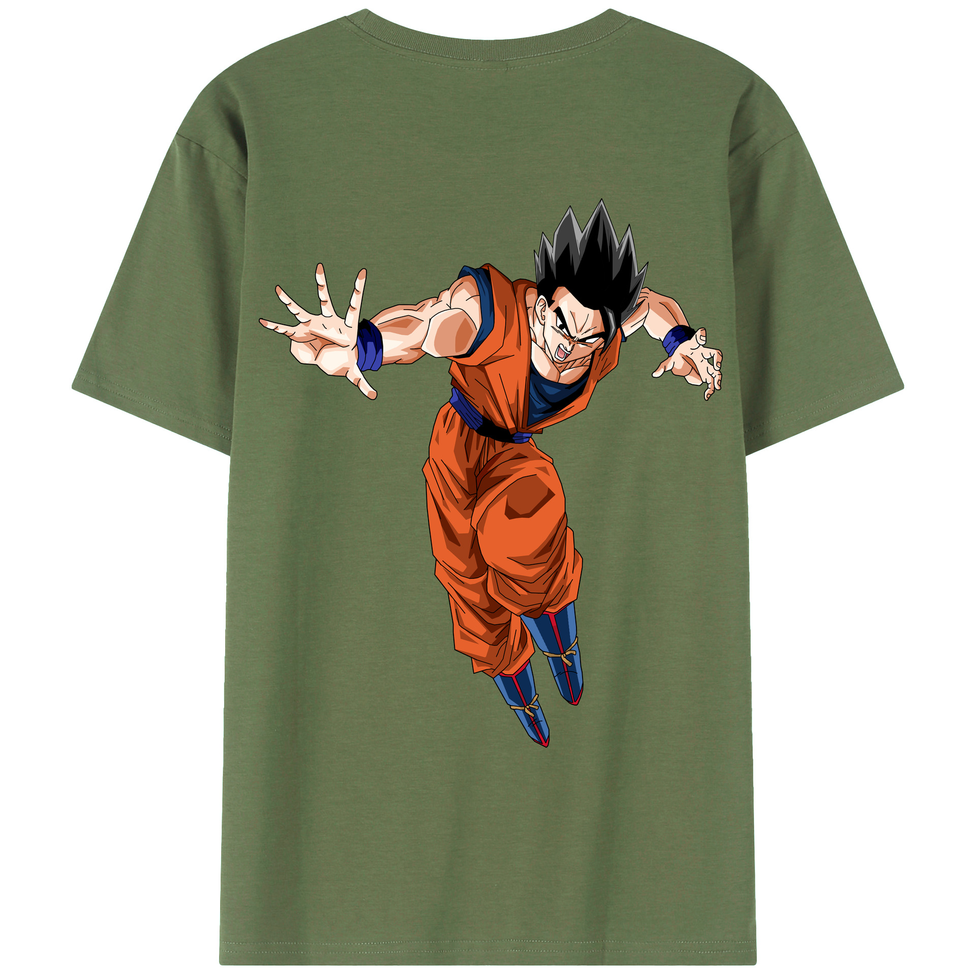 （画像用） ドラゴンボール 孫 悟飯（そんごはん）DRAGON BALL Son Gohan 綿100％ メンズ半袖Tシャツ（バックプリント） 通気性